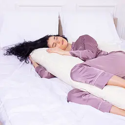 Подушка MirSon для вагітних і відпочинку Satin Stripe №8025 U-подібна Soft Yellow (2200006178637) - мініатюра 4