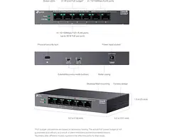 Комутатор TP-LINK LS106LP - мініатюра 6