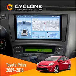 Штатна магнітола Toyota Prius 2009-2016 Black Cyclone C9-012 4x64, DSP, 4G Cyclone (НФ-00008062)