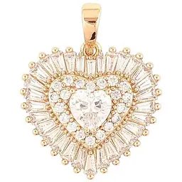 Кулон XUPING Позолота 18K «Сердечко з інкрустацією цирконієм» для ланцюжка до 6мм (262252)