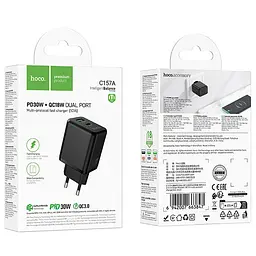 МЗП Hoco C157A Smart PD30W+QC3.0 (1USB-A/1C) Black - мініатюра 2