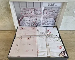 Турецька постільна білизна First Choice Cotton Satin Мatilde white євро - мініатюра 2