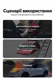 Автомобільний пружинний склобій із різаком ременя безпеки UGREEN CarSafe LP821 рятувальний молоток для загартованого скла працює під водою із тримачем для фіксації в автомобілі із тестовим склом для перевірки механізму сіро-фіолетовий із чорними деталями та прозорими торцевими кришками (35347) - мініатюра 10