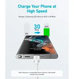 Кабель Anker 322 USB-A - USB-C, 1.8м, White (A81H6H21) - мініатюра 5
