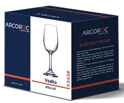 Набір чарок Arcoroc Vodka Stem, 6х65 мл (7227953) - мініатюра 2
