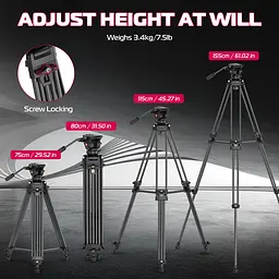 Штатив Ulanzi MT-81 Tripod (80-155cm) Black (T080GBB1) - мініатюра 3