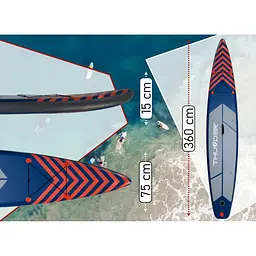 Надувна дошка SUP THUNDER Steel 365 см з веслом Red - мініатюра 2