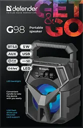 Портативна акустика Defender G98 5W Black (65098) (7055823) - мініатюра 5