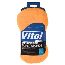 Губка для миття авто мікрофібра Vitol 240 x 11 x 6 мм (VSC-1555)