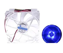Кулер корпусний Voltronic C12025B Fan DC sleeve fan 4-контактний 120 мм LED Blue - мініатюра 2