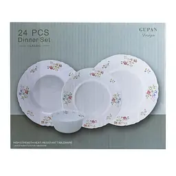Столовий сервіз на 6 персон порцеляновий Meadow flowers, білий TS Kitchen HP23408 - мініатюра 14