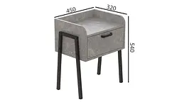 Тумба модульна Ferrum-decor Бетті 540x450x320 метал Чорний ДСП Бетон 16 мм (FRD-105497) - мініатюра 4