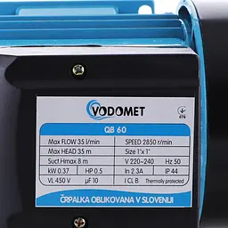 Насос поверхностный вихровий Vodomet QB60 VO0021 - мініатюра 2