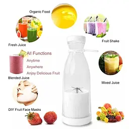 Фітнес-блендер Fresh Juice портативний, акумуляторний, пляшка для смузі білий, рожевий, блакитний - мініатюра 3