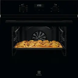 Духова шафа електрична Electrolux А пара дисплей конвекція телескопічні напрямні 65 л чорний