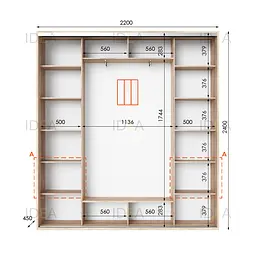 Шафа-купе Idea серія 4 220 x 45 x 240 см Дуб сонома - мініатюра 2