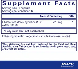Вітекс священний Pure Encapsulations Chaste Tree (Vitex) 60 капсул - мініатюра 2