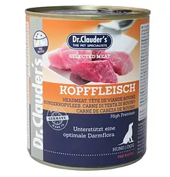 Консерва супер-преміум класу для собак Dr.Clauder's Selected Meat Kopffleisch з м'ясом яловичої голови 800 г
