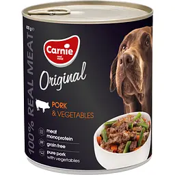 Уцінка. Вологий корм для собак Carnie Original Mono Protein Свинина з овочами 800 г 