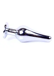 Анальна пробка з кристалом Jewellery Silver Butt Plug 9.3 см (фіолетовий) - мініатюра 4