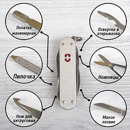 Ніж Victorinox Minichamp Alox 58мм,15функ,ріфл.срібл - мініатюра 6