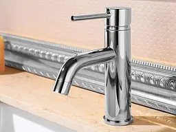 Змішувач для умивальника Rea Lungo chrome низький REA-B4101, Хром - мініатюра 6