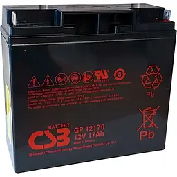 Акумулятор CSB AGM 12V [12V/17Ah/204Wh] [GP12170] [112283] - мініатюра 3