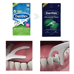 Флос-зубочистки DenTek Advanced Clean потрійне очищення 20 шт - мініатюра 2