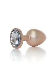 Анальна пробка - Jewellery Pearl Gold Plug Clear L - мініатюра 1