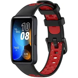 Ремінець DK для Huawei Band 8 / 9 Silicone Sport Band Nike (016452) (black / red) - мініатюра 2