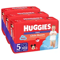 Підгузки-трусики для хлопчиків Huggies Little Movers Pants 5 (12-17 кг) 102 шт. - мініатюра 2