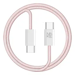 Кабель MAKE Type-C to Type-C PD 65W 1м Nylon Pink