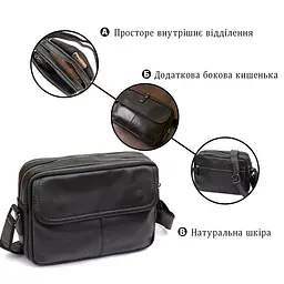 Сумка 14548 із натуральної шкіри Vintage чорна - мініатюра 8