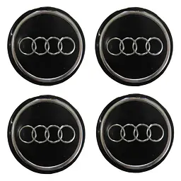 Наклейка на ковпак Audi 60 мм чорний 4 шт