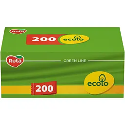 Серветки косметичні Ruta Ecolo Білі 2 шари 200 шт. (4820023748576)