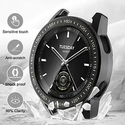 Захисний чохол Tamister для смартгодинника Xiaomi Watch S3 з плівкою синій - мініатюра 4