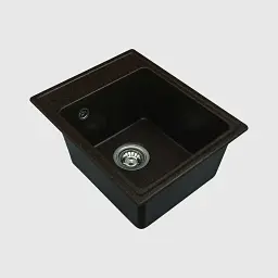 Кухонна мийка Platinum 4050 Ruby гранітна глянцева з кріпленням 40x50 см шоколад (000024954) - мініатюра 3