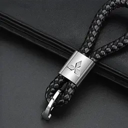Стильний шкіряний брелок з логотипом Mitsubishi - мініатюра 3