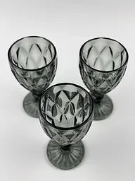 Набір келихів для вина Glassware 6шт Подарункові кольорові скляні фужери для коктейлів 300мл Сірий - мініатюра 2