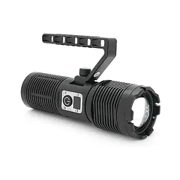 Ліхтар пошуковий BP-2303 LED PM60, 5 режимів, індикація заряду, живлення від 3*18650, IP65, кабель USB, 255х145х65мм, 0,860кг, Black, BOX
