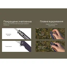 Ніж складаний туристичний Civivi Merit, (8.3 см) 14C28N / Micarta чорний - мініатюра 12
