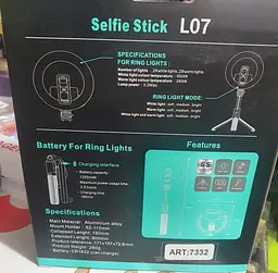 Монопод штатив для селфі Bluetooth з LED підсвічуванням Selfie stick L07 на 3 режими з пультом (7332) - мініатюра 9