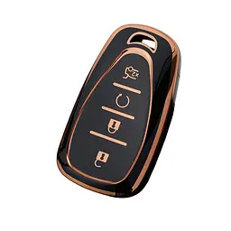 Чохол ключа Chevrolet чорний+золота окантовка TPU