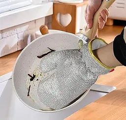 Багатофункціональна металева кухонна перчатка рукавиця для миття посуду і захисту рук, Kitchen Master Сірий 86853 - мініатюра 7