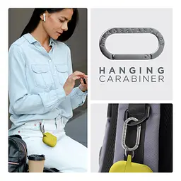 Силіконовий чохол для навушників Apple AirPods Pro 2 2022, Hang Case, жовтий, ультратонкий захисний кейс товщиною 2 мм, захист від подряпин, пилу та ударів, компактний, з карабіном для кріплення, ArmorStandart (ARM68593) - мініатюра 6