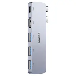 USB-хаб Baseus UltraJoy Series 5-Port HUB Space Grey (USB-C*2 to USB-C 40Gbps*1+HDMI 4K@30Hz*1+USB3.0*3） (B00052801811-04)