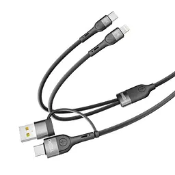 Кабель для заряджання та обміну даними USB Yoki YK-UN91 UNIVERSE USB-A/Type-C to Type-C/Lightning 100W 5A/20V 1.2 m Чорний - мініатюра 5