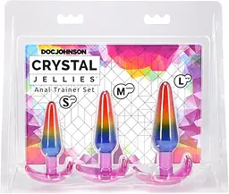 Набір анальних пробок Doc Johnson Crystal Jellies - Anal Trainer Set - Rainbow - мініатюра 8
