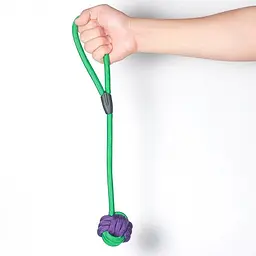 Іграшка для собак Derby Dog Rope Toy - Ball with Long Handle - мініатюра 2