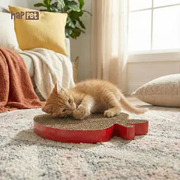 Happet Картонна кігтеточка "TIMON"+Котяча м'ята, 24x21x2,5 см (DK07) - мініатюра 3